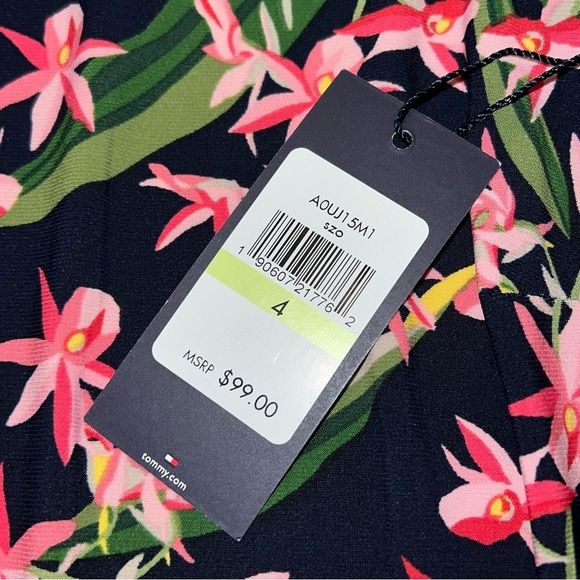 Tommy Hilfiger pullover sleeveless summer floral botanical print dress - Picture 8 of 12